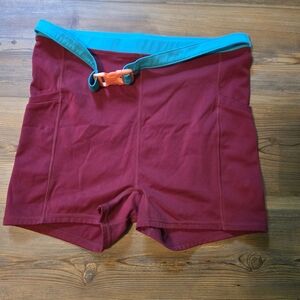 Fabletics Red and Blue Bike Shorts